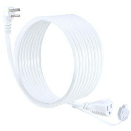 15FT White Outdoor Extension Cord - 16AWG 90Degree Flat Plug Outdoor 3 Prong Extension Cord, Single SJTW Extension Cord,125V 13A 1625W Weatherproof Flexible Yard Extension Cord for Christmas Light