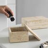 Artisanal Abode Natural Marble Storage Square Containers Cotton Swab Holder,