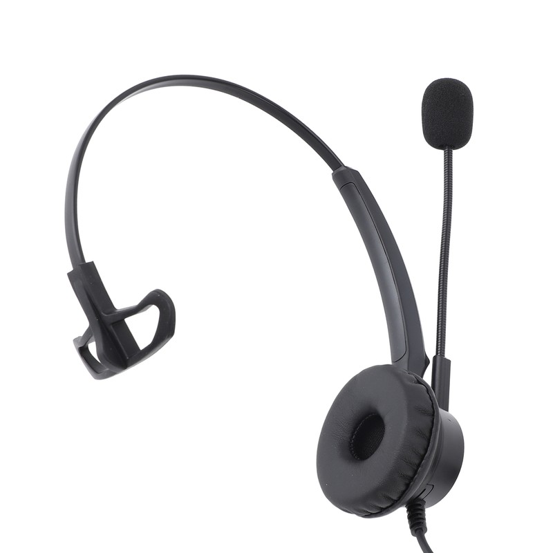 Telephone Headset with Noise Cancelling Microphone Black USB Corded Single