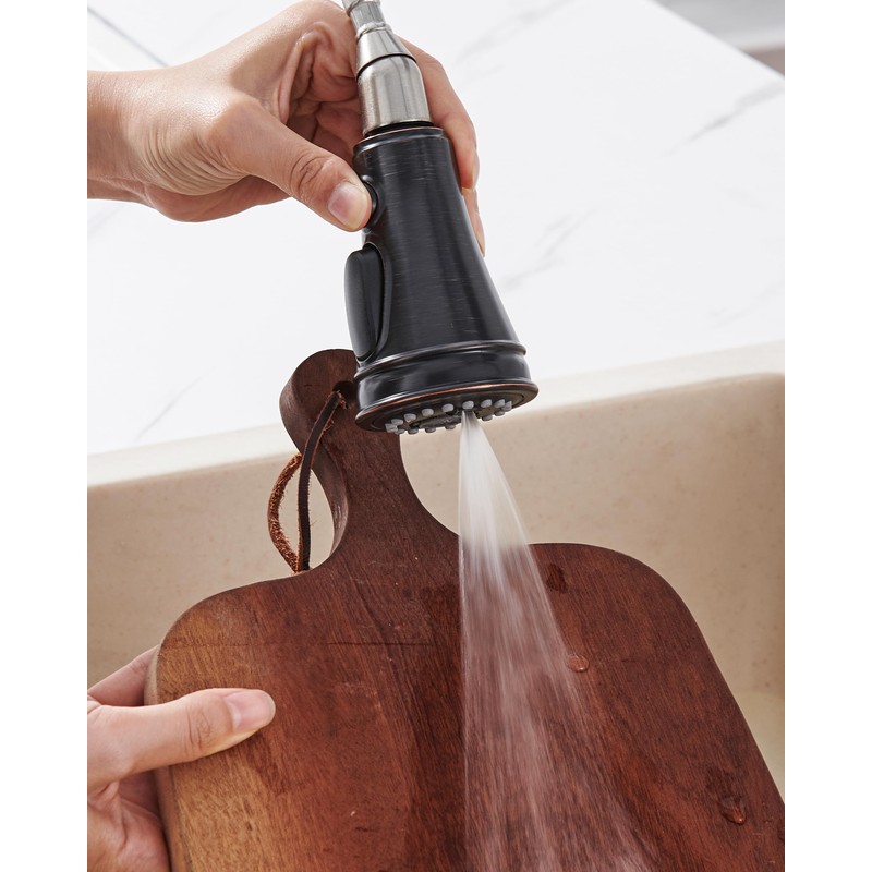 Kitchen Faucet Replacement Spray Head - with 15 Adapters, Pull