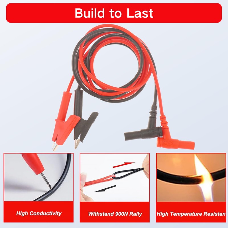 4PCS Banana Plug to Alligator Clip Lead Cable, 3.3ft /