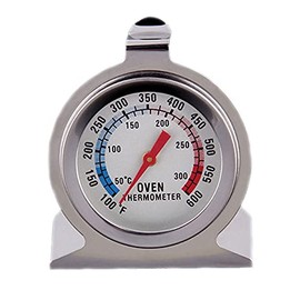 Termómetro de Acero Inoxidable para Horno De Cocina, Mide la Temperatura en Grados Fahrenheit y Centígrados, con Base de Panel y Gancho, Perfecto...  