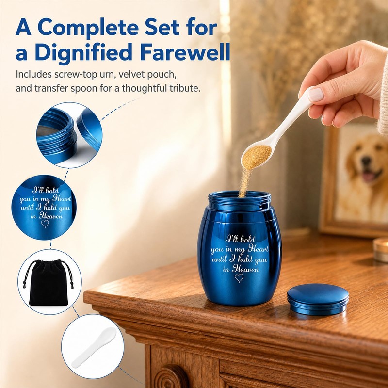 Premium Mini Keepsake Urn for Human & Pet Ashes, Small