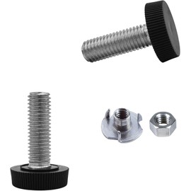 (Pack of 2) Furniture Leveling Feet 13/32" x 1-3/16" (M10 x 30 mm), Adjustable Round Legs 63/64" (25 mm) Diameter, 13/32" (M10) Thread Leveler Foot (Nuts Included)