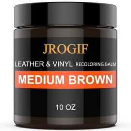 Leather Recoloring Balm, Leather Repair Kit for Furniture, Leather Dye Color Restorer for Couches, Leather Scratch Remover, Leather Paint for Furniture, Leather Couch Paint Repair (10 OZ MEDIUM BROWN)