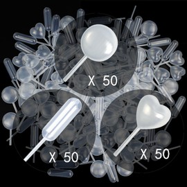 150 Stück, 4 ml, Kunststoff-Pipetten, Herz/rund/rechteckig, Transferpipetten, geeignet für Schokolade, Cupcakes, Erdbeeren