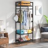 LITTLE TREE Clothes Rack with Shelves, Industrial Hall Tree Garment