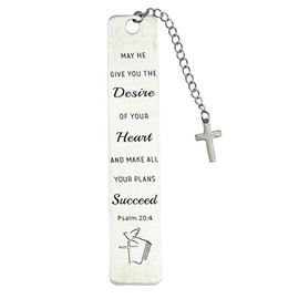 Christian Bookmark Gifts for Women Girls Boys, Inspirational Religious Book Mark Markers Faith (May he give You The Desire)