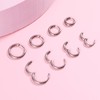 Stainless Steel Hoop Earrings Set 4 Pairs Silver Hoop Earrings