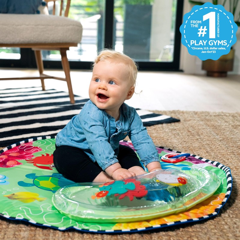 Baby Einstein Sea Floor Explorers 2-in-1 Water Mat, Portable Tummy