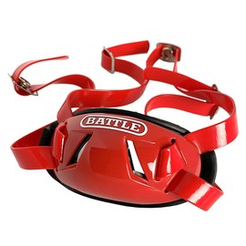 Battle Sports Shell Football Chin Strap - Durable Shell Provides Maximum Protection, Football Helmet Chin Strap with Reinforced Adjustable Strap, Red, Youth
