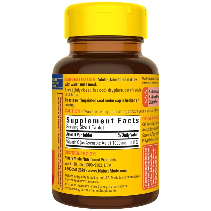 Nature Made Vitamin C 1000 mg Time Release Tablets with