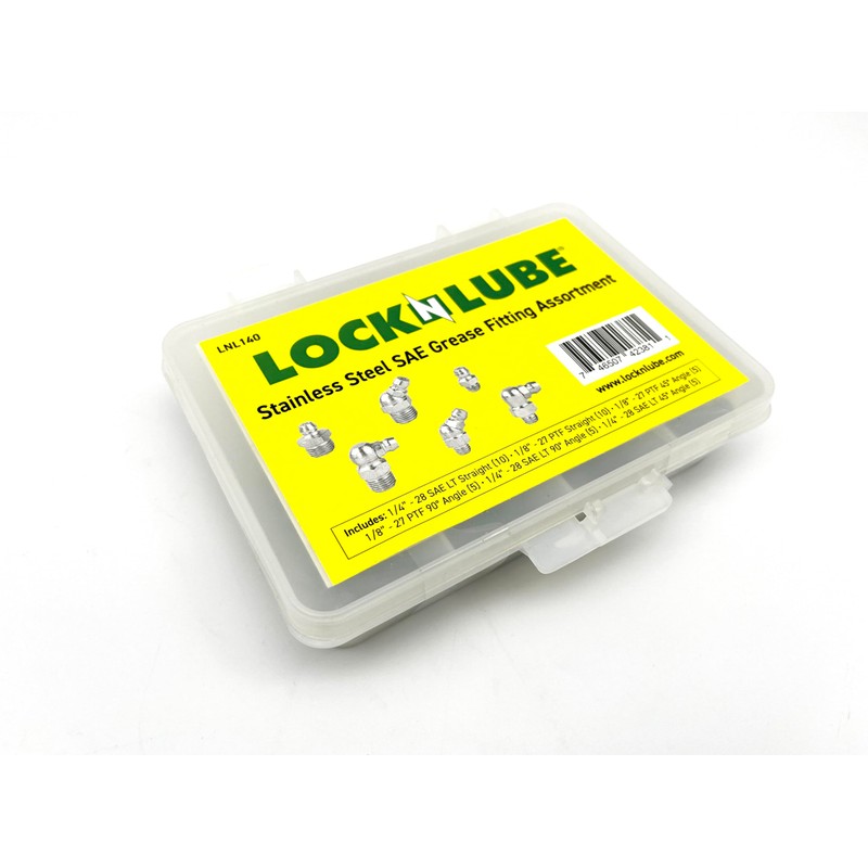 LockNLube LNL140 Stainless Steel SAE Grease Fittings Set