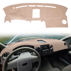 puxhig Dashboard Cover Custom Fit for Ford F150 Pickup Truck 2004 2005 2006 2007 2008,Dash Cover Mat Pad Carpet Protector (Beige)
