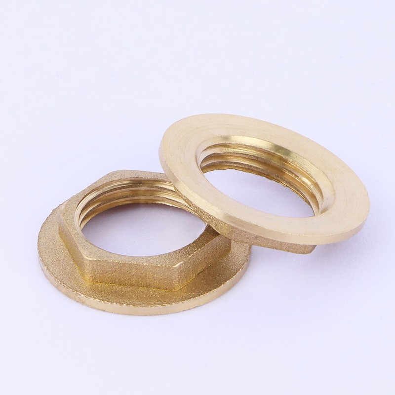 Hex Lock Nuts Brass Bulkhead Fitting 1/2 Inch Flange Hex