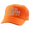 ALLNTRENDS Never Surrender Trump Embroidered Trucker Hat USA Mesh Cap
