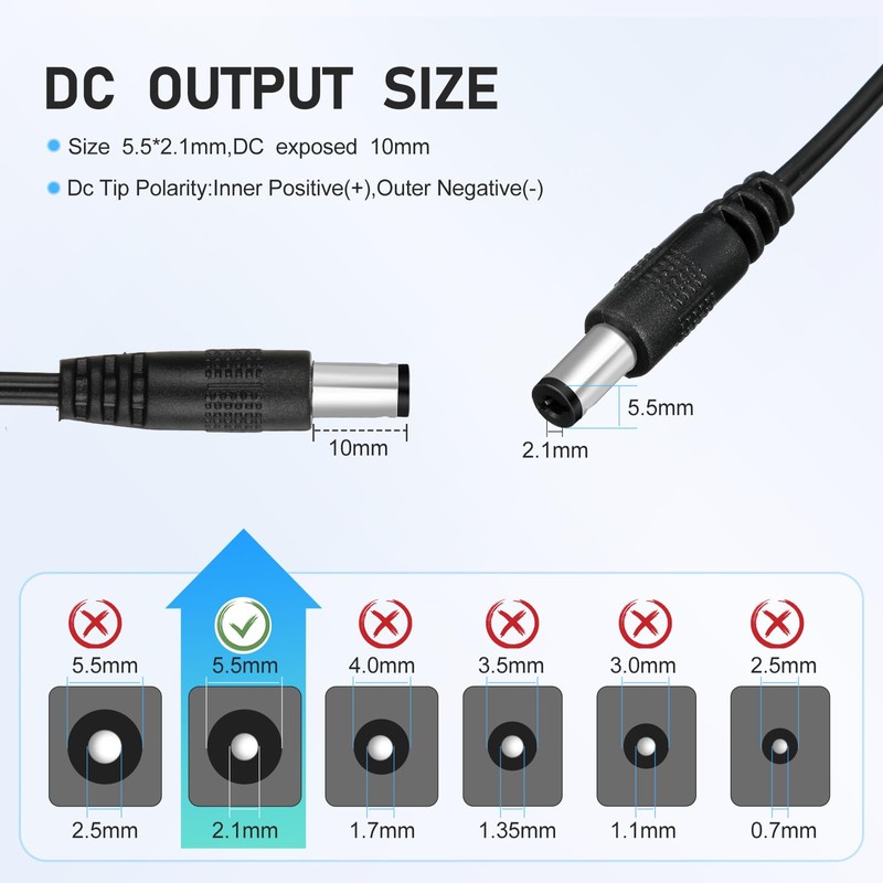 Copkim 10 Pcs 12V Power Supply 12V DC 24W LED