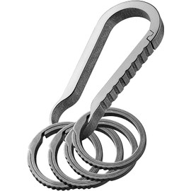 TIMULTI Carabiner Stylish Titanium Key Chain Quick Release Key Hook Key Ring Pack of 4, gray