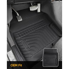 All Weather Floor Mats for Ford F150/Ford Bronco 1980-1996, F-250/F350 1980-1997 Classic Ford Truck Accessories 1980-1986 1987 1988 1989 1990 1991 1992-1996 Waterproof Nonslip TPE Liner Cover Black