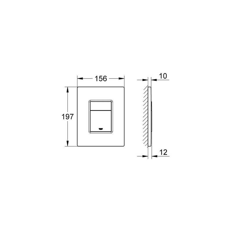 Grohe Skate Cosmopolitan control panel phantom black for Grohe Rapid