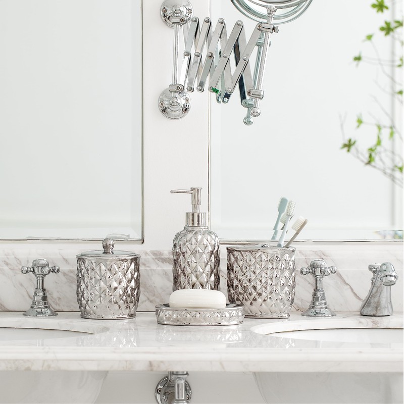 Motifeur Bathroom Accessories Set, 4-Piece Ceramic Bath Accessory Complete Set