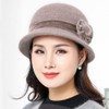IBLUELOVER Women Felt Bowler Hat Roll-up Church Cloche Hat Floral