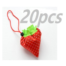 20 Assorted Colors Strawberry Shopping Bag Reusable Foldable Large Plastic Bags Pouch Waterproof Bag