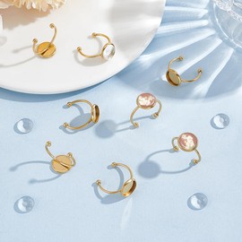 UNICRAFTALE 10 Sets 10mm Open Cuff Finger Rings for Jewelry Making