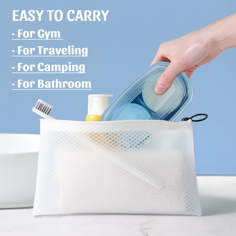 OZNER Clear Travel Soap Case Compatible with Kitsch - Leak-Proof