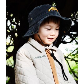 Safari Kids Sun Hat Bucket Boys Excavator Beach UPF 50+ Fishing Hat Toddler Girls Boonie Cap for 2-8T Black