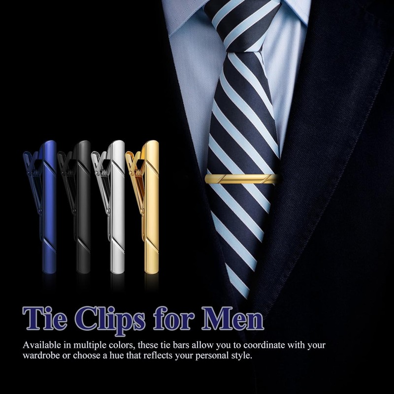 Kisangel 4 Piezas Clip de Corbata de Metal Cobre para
