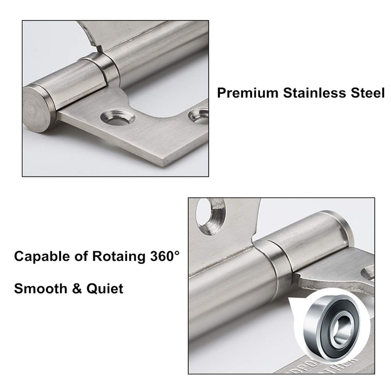 VOLUKA 6 Pack Non-Mortise Door Hinges - Easy to Install,