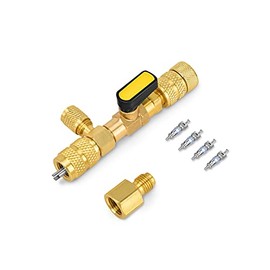 Stanbroil Valve Core Remover Installer Tool with Dual Size 1/4" & 5/16" Port, Schrader Valve Tool for R22 R410a Refrigerant Systems with 4 Valve Cores