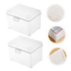 TEHAUX 2Pcs Small Plastic Card Storage Boxes Stackable Desktop Organizers