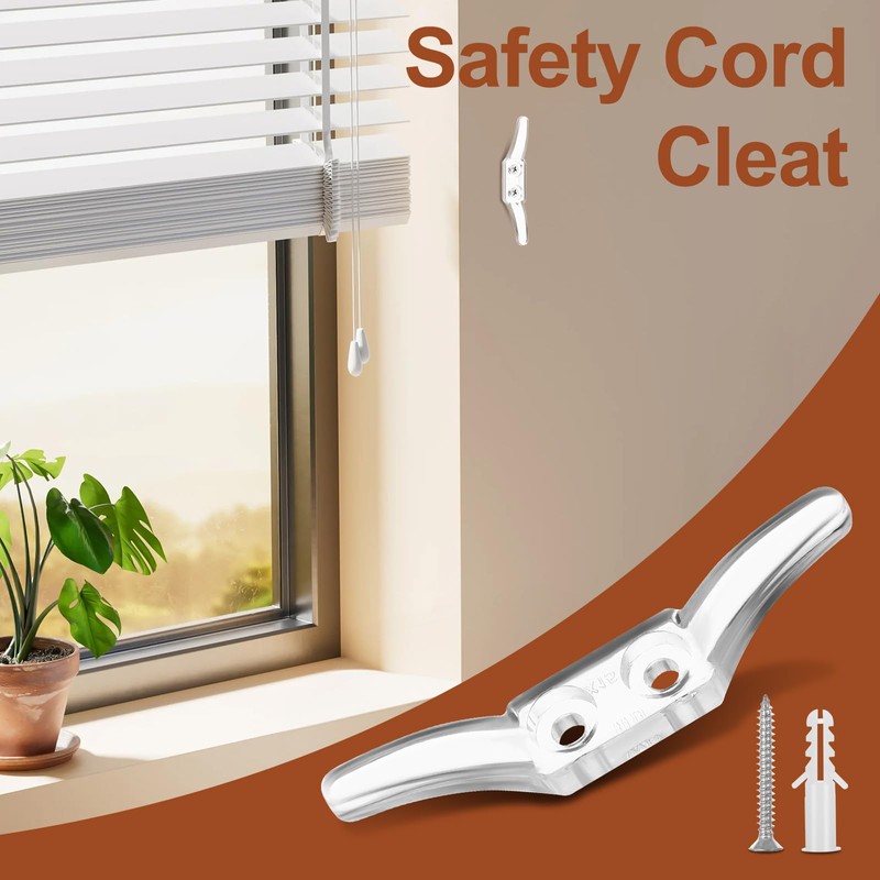 Ouligay 12 Pcs Blind Cord Holder Clear Cord Cleat Plastic