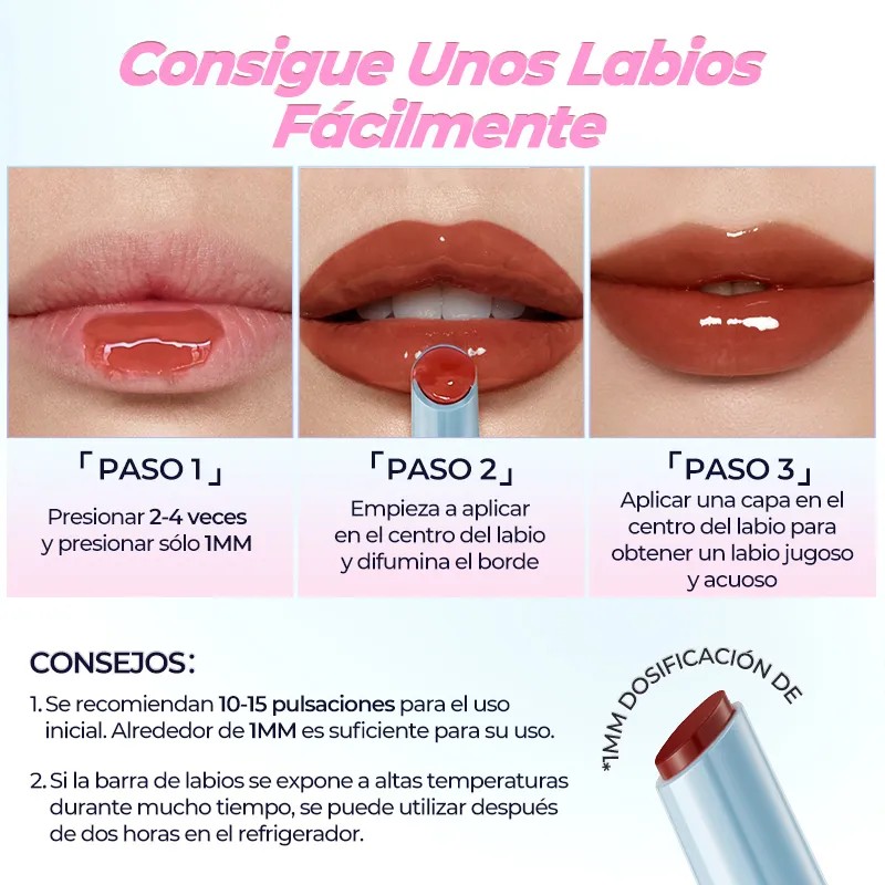 Brillo Labial De Prensa Lápiz Efecto Jugoso No Pegajoso 1.8g