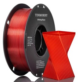 TINMORRY PETG Filament 1.75, Rapid PETG-Eco 3D Printer Filament, Compatible with Bambu FDM 3D Printer, 1 KG 1 Spool, Transparent Red
