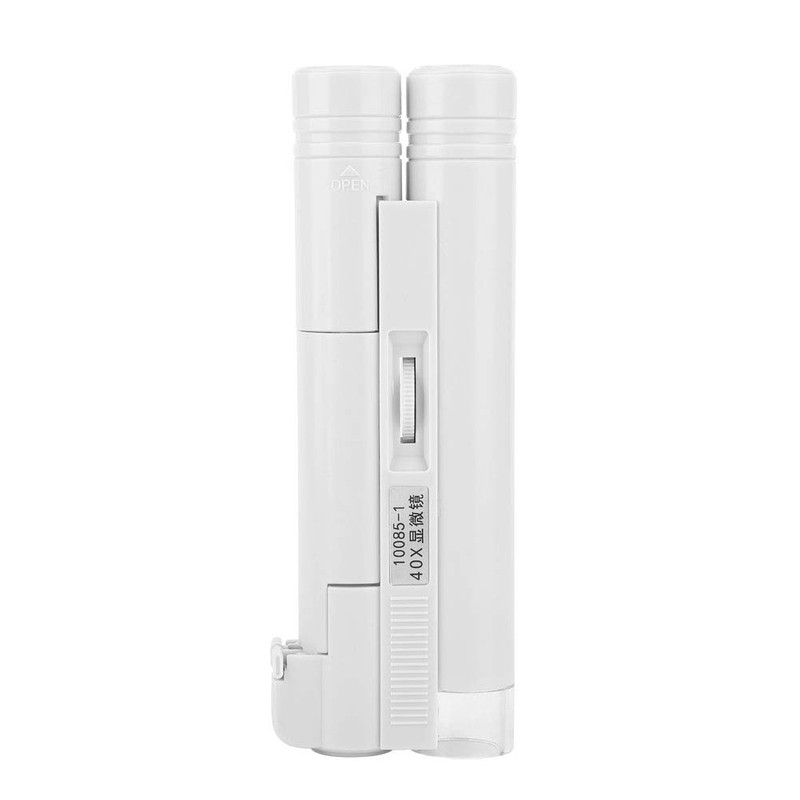 Plastic Magnifier LED Microscope Handheld Pocket Sized Microscope 40X Zoom