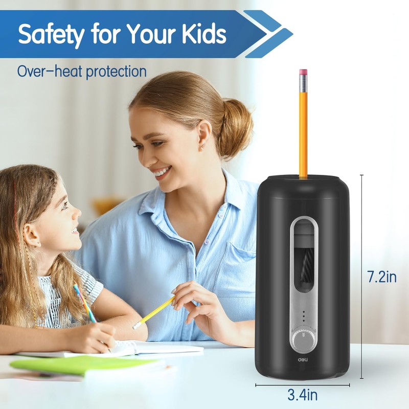 Electric Pencil Sharpener, Fully Automatic Pencil Sharpener for 6.9-10.8mm Colored/Jumbo