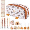 LHOEST Capybara Pencil Case Girls Boys 48 Pieces Capybara Stationery