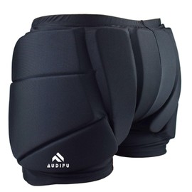 AUDIFU Kids Butt Pad Shorts for Skating Snowboarding Ski, Hip Protective Padded Shorts for Youth Child (Large)