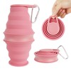 Silicone Collapsible Travel Water Cup with Lids, Portable Drinking Cup,