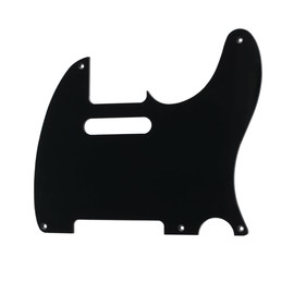 ROZILO Black 1 Ply 5 Hole Vintage Guitar Tele Pickguard for USA/Mexican Made Fender Standard Telecaster Style