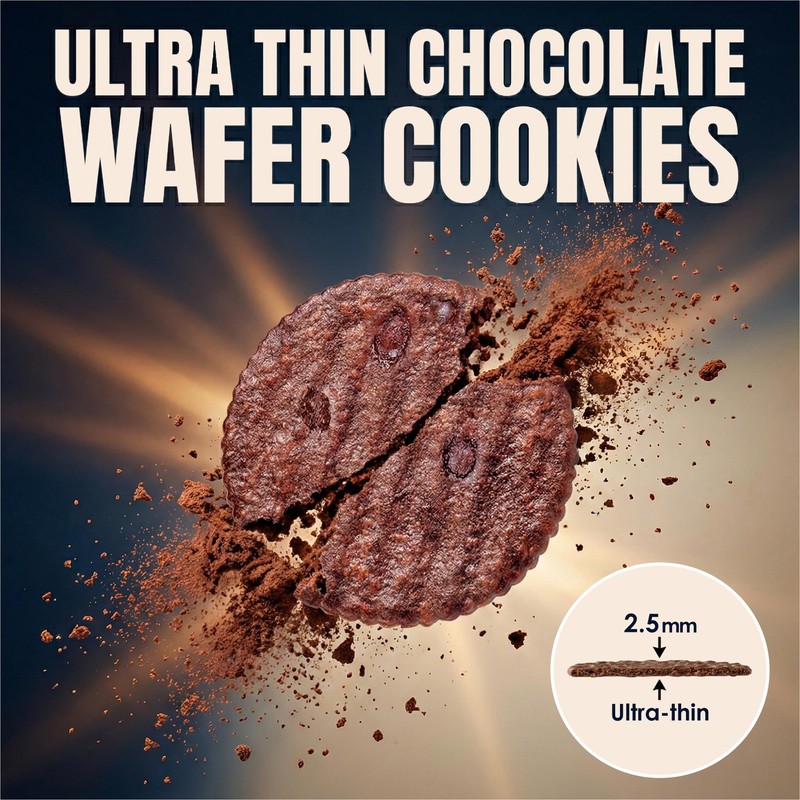 Vloong Ultra-Thin Cocoa & Chocolate Thin Crackers with Real Melted