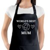 Second Ave Women's World's Best Mum Black Apron Baking Cooking