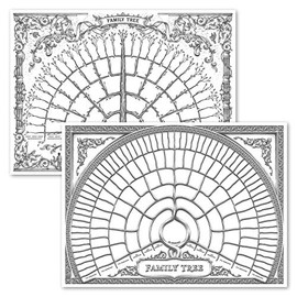 Palace Learning 2 Pack - Family Tree Charts To Fill In- 6 Generation Genealogy Poster - Blank Fillable Ancestry Chart [Version 1 & 2] (18" x 24")