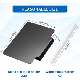 16 Pcs Basket Labels, Chalkboard Stickers Clip On for Storage Bins, Removable Basket Tags Erasable Plastic Bin Clip Box Labels, Name Tag Labels Storage Bin Label for Organization Container