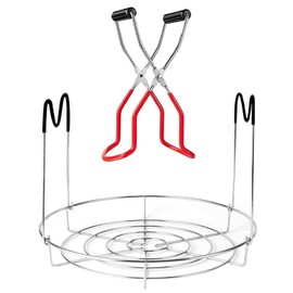 Canning Rack with Heat Resistant Silicone Handles,Stainless Steel Canning Jar Rack Canner Rack Canning Rack Canning Tongs for Regular Mouth Ball Jars, Canning Jar Lifter(no jars)