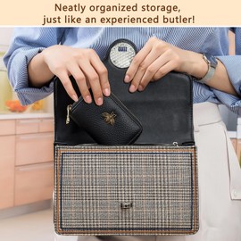 imeetu RFID Credit Card Holder, Small Leather Zipper Card Case Wallet for Women, B-Cobalt Blue, S, Classic