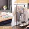VICERII Clothes Rack, Double Clothing Rack with Wheels and Extra